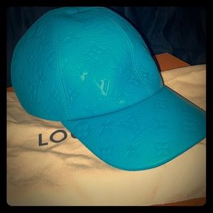 Louis Vuitton Turquoise Monogram Leather Cap Hat